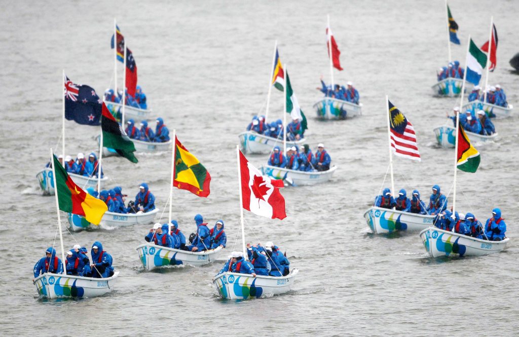 A flotilla of sea cadets on the Thames