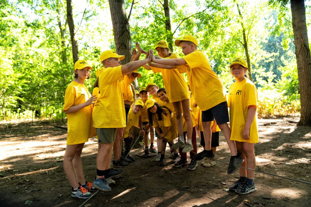 Junior cadets take part in team building at summer camp