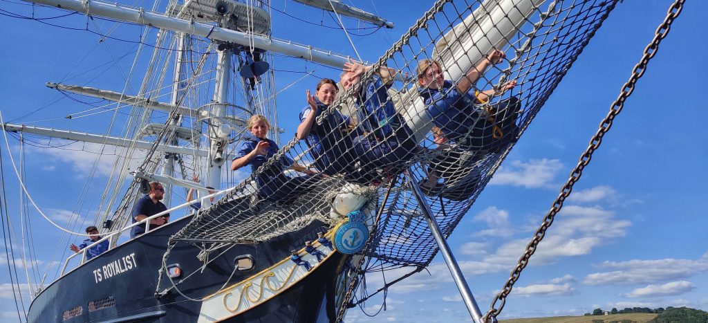 Cadets on the rigging of TS Royalist