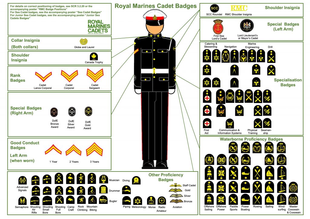 Diagram showing the badges for RMCs