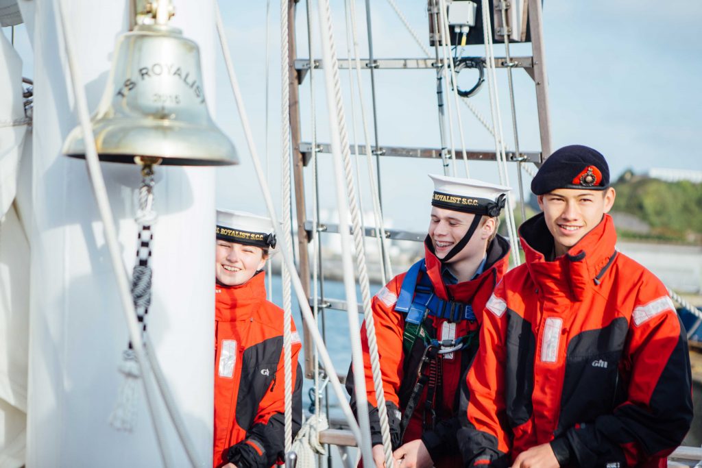 A group of cadets on board TS Royalist