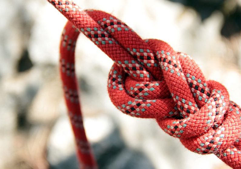 Close-up of an eight knot
