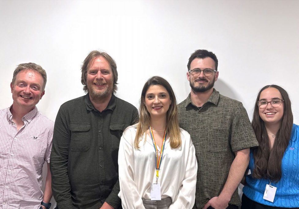 The Communications Team, from left to right: Jason Hill, Oliver Hilliam, Denisa Costea, Thomas Saunders and Natasha Sloan