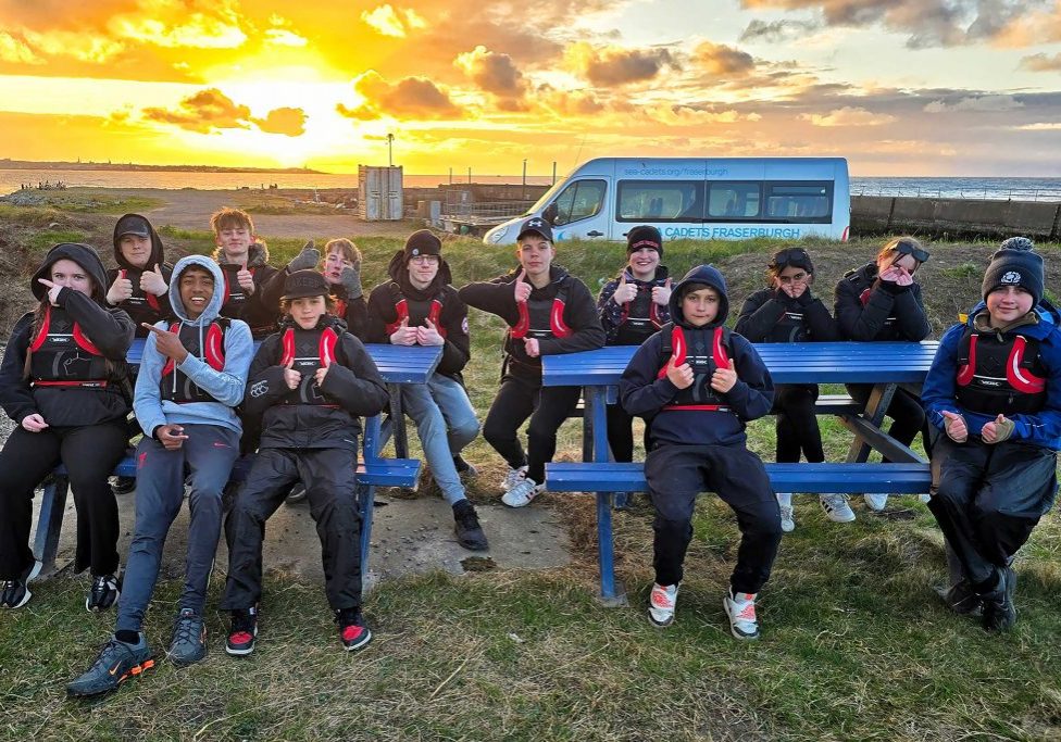 Fraserburgh Unit at Cairnbulg Harbour for their first boating session