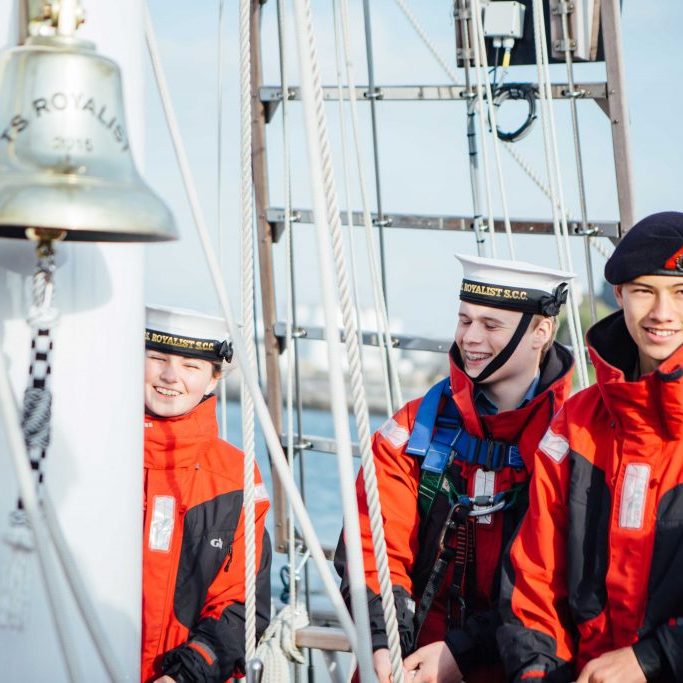 A group of cadets on board TS Royalist